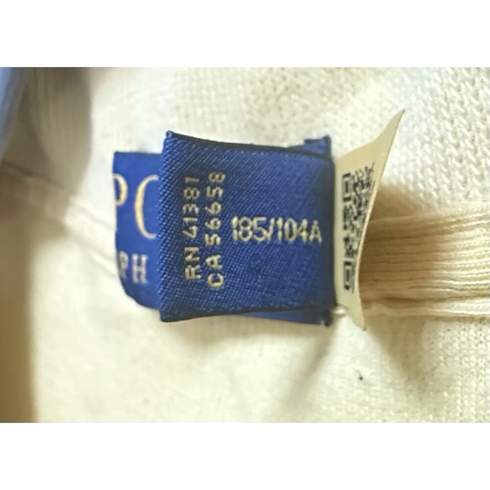 Polo Ralph Lauren Adult Men Pullover Sweatshirt 2XL Yellow Quarter Zip Blue Pony - Picture 9 of 10